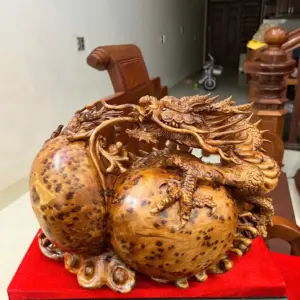 Tượng Nhất Long Vờn Ngọc Nu Ngọc Am Liền Khối G5078