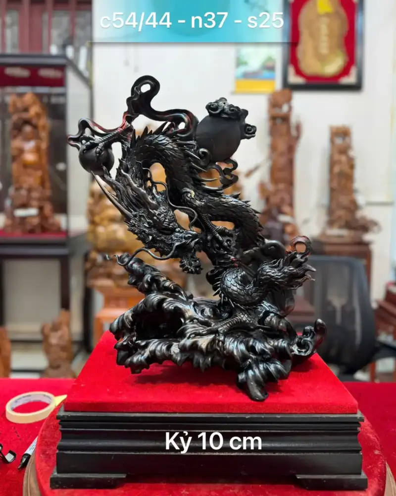 nhat-long-von-ngoc-go-trac-hang-G5342-1 Tượng Nhất Long Vờn Ngọc Gỗ Trắc Hàng Đẹp Liền Khối G5342