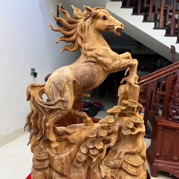 nhat-ma-go-ngoc-am-G5017-2_Nhất Mã Gỗ Ngọc Am Chất Gỗ Già Thơm Giá 4.200 Triệu Kích Thước Cao 59cm, Ngang 37cm, Sâu 20cm Tượng Nhất Mã Gỗ Ngọc Am Chất Gỗ Già Thơm G5017