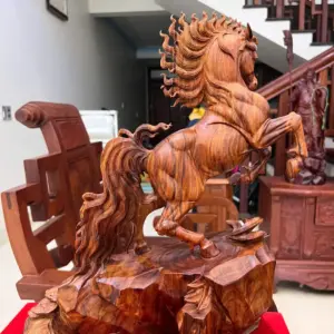 Tượng Nhất Mã Gỗ Sưa Bắc Hàng Kỹ G5019