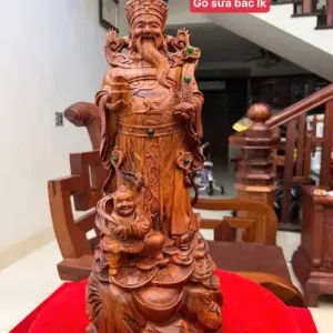 Tượng Thần Tài Gỗ Sưa Bắc Liền Khối G5024
