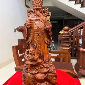 Tượng Thần Tài Gỗ Sưa Bắc Liền Khối G5024