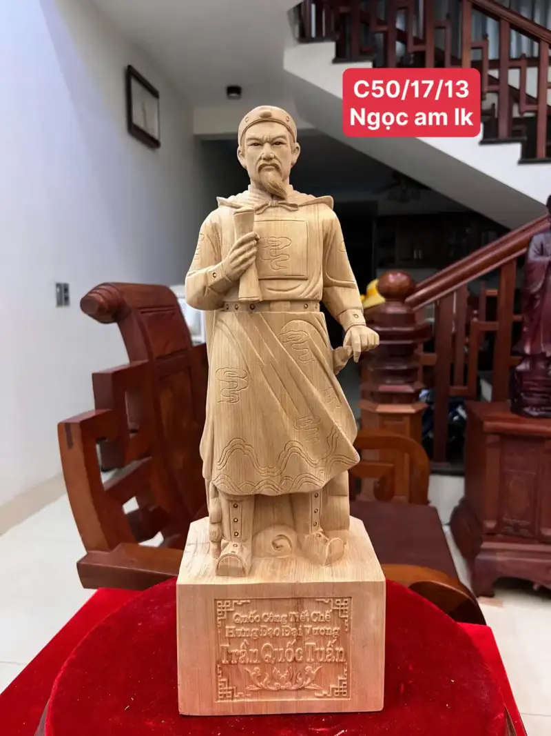 Tượng Trần Quốc Tuấn Ngọc Am Liền Khối G5034