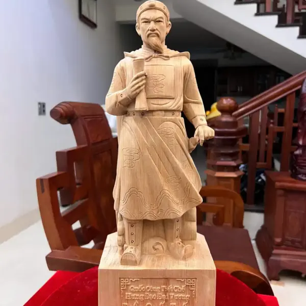 tran-quoc-tuan-G5034-2_Trần Quốc Tuấn Ngọc Am Lk Giá 2.600 Triệu Kích Thước Cao 50cm, Ngang 17cm, Sâu 13cm Tượng Trần Quốc Tuấn Ngọc Am Liền Khối G5034