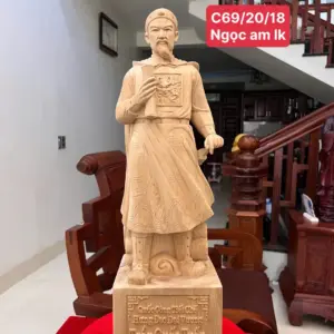 Tượng Trần Quốc Tuấn Ngọc Am Liền Khối Có Sơn G5036