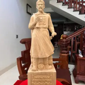 Tượng Trần Quốc Tuấn Ngọc Am Liền Khối Có Sơn G5036
