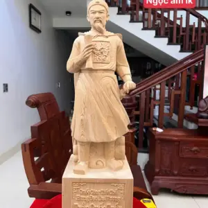 Tượng Trần Quốc Tuấn Gỗ Ngọc Am Mộc Đẹp Có Sơn G5027