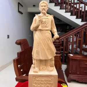 Tượng Trần Quốc Tuấn Gỗ Ngọc Am Mộc Đẹp Có Sơn G5027