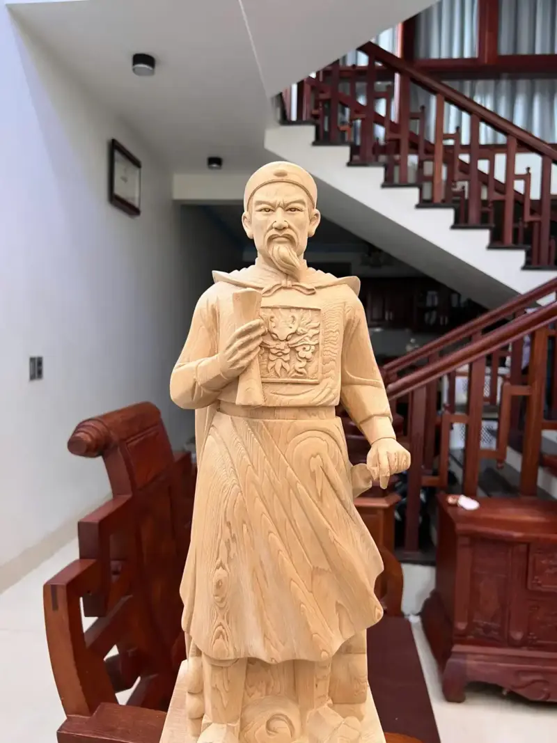 Tượng Trần Quốc Tuấn Gỗ Ngọc Am Mộc Đẹp Có Sơn G5027