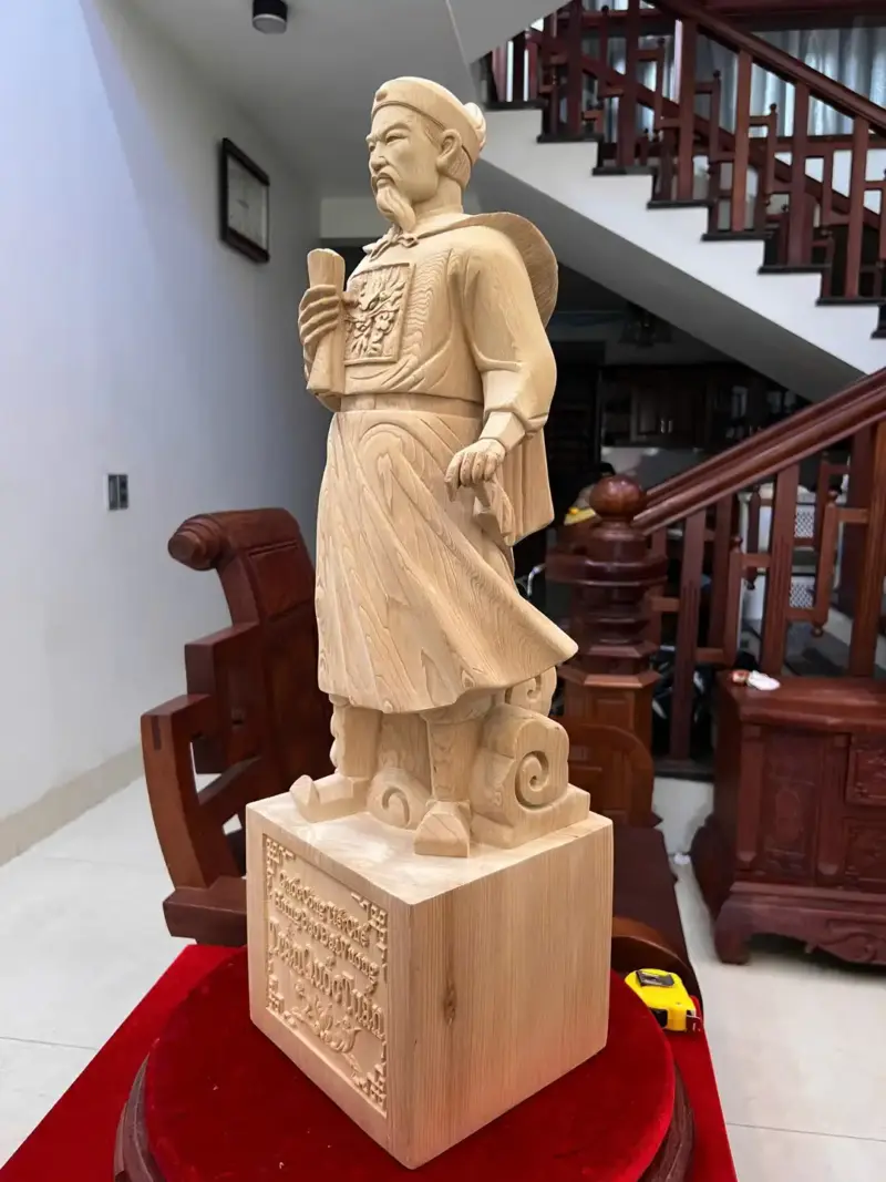 Tượng Trần Quốc Tuấn Gỗ Ngọc Am Mộc Đẹp Có Sơn G5027