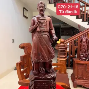 Tượng Trần Quốc Tuấn Gỗ Tử Đàn Liền Khối G5032