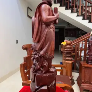 Tượng Trần Quốc Tuấn Gỗ Tử Đàn Liền Khối G5123