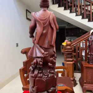 Tượng Trần Quốc Tuấn Gỗ Tử Đàn Liền Khối G5123