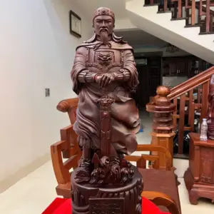 Tượng Trần Quốc Tuấn Gỗ Tử Đàn Liền Khối G5141