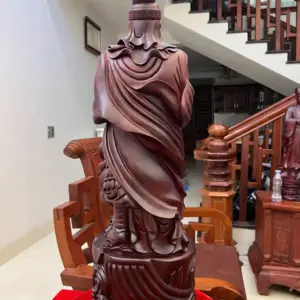 Tượng Trần Quốc Tuấn Gỗ Tử Đàn Liền Khối G5141