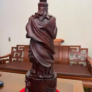 Tượng Trần Quốc Tuấn Gỗ Tử Đàn Liền Khối G5142