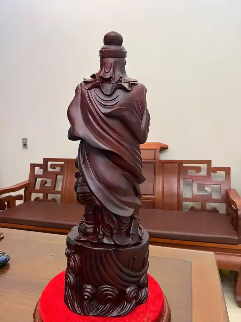 Tượng Trần Quốc Tuấn Gỗ Tử Đàn Liền Khối G5142