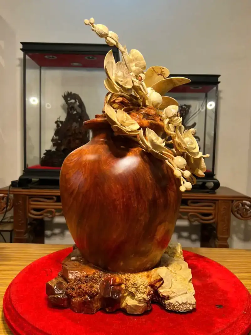Bình Hoa Lan Gỗ Nu Hương Cao 55cm