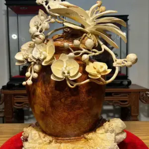 Bình Hoa Lan Gỗ Nu Hương Cao 55cm