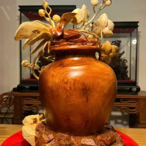 Bình Hoa Lan Gỗ Nu Hương Cao 55cm