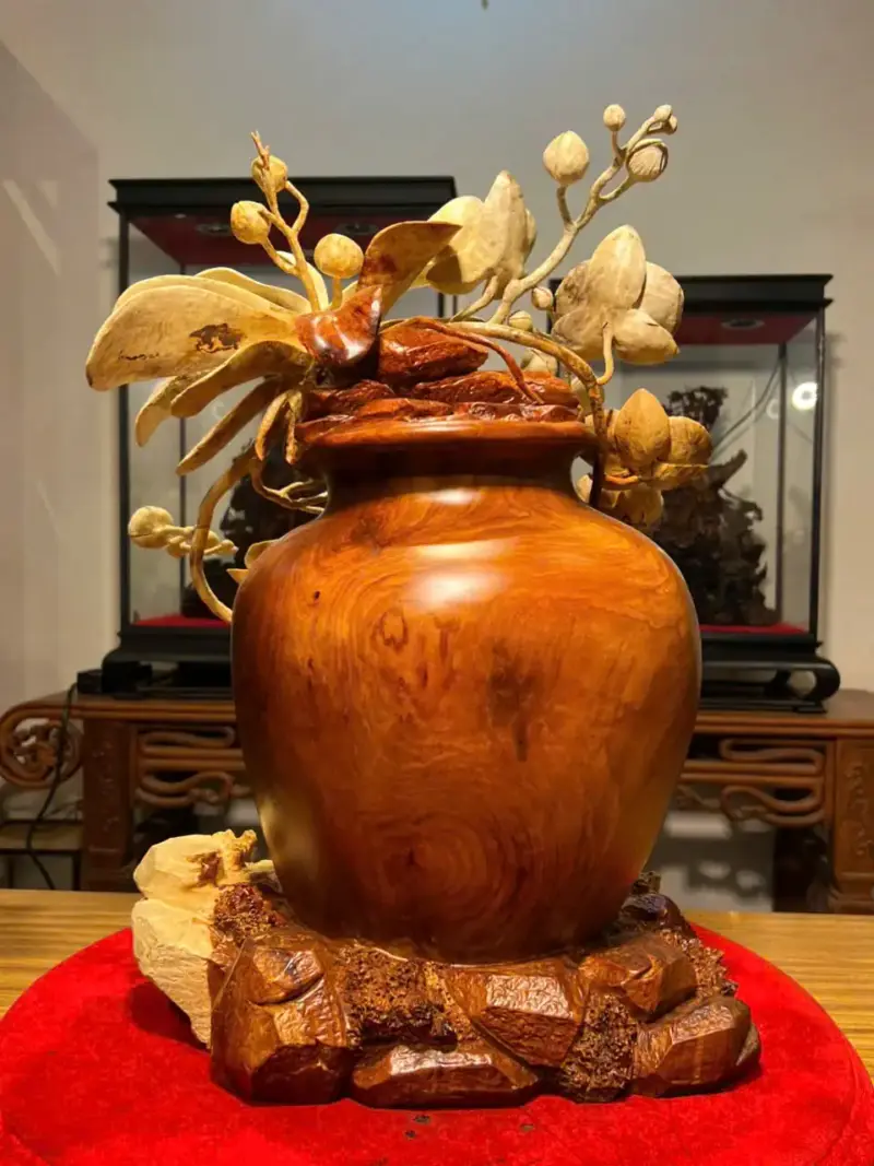 Bình Hoa Lan Gỗ Nu Hương Cao 55cm