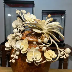 Bình Hoa Lan Gỗ Nu Hương Cao 55cm
