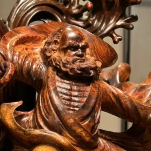 Tượng Đạt Ma Gỗ Sưa Già Quảng Bình Đế Gỗ Trắc Cao 50cm
