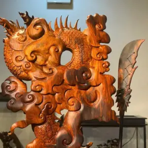 Tượng Quan Công Gỗ Trắc Cao 102cm