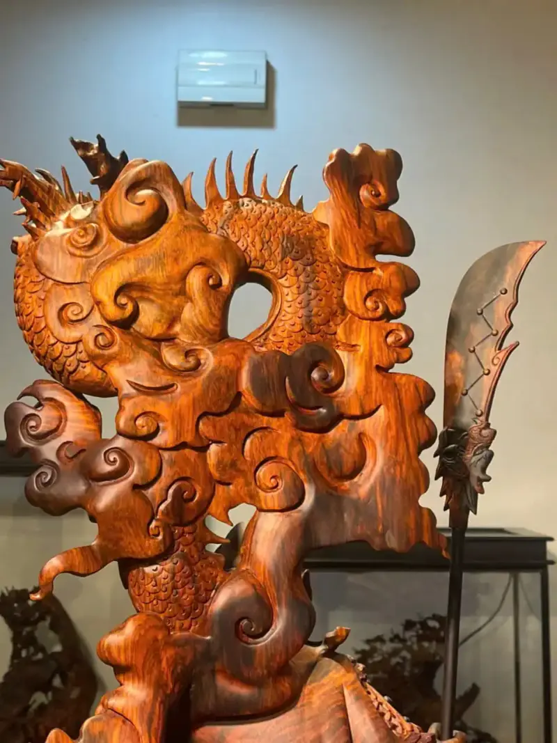Tượng Quan Công Gỗ Trắc Cao 102cm