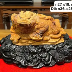 z7747500152419_d3711af606844269140a05bb8d525314 Tượng Cóc Gỗ Hoàng Đàn Cao 22cm