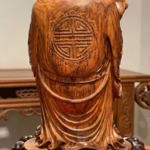 Tượng Thần Tài Gỗ Sưa Già Cao 36cm