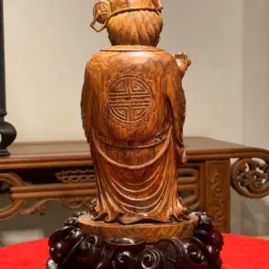 Tượng Thần Tài Gỗ Sưa Già Cao 36cm