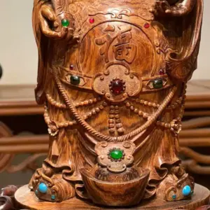 Tượng Thần Tài Gỗ Sưa Già Cao 36cm