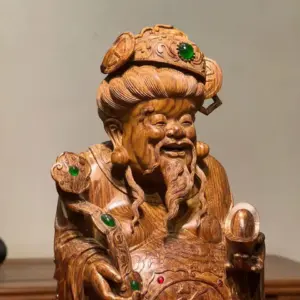 Tượng Thần Tài Gỗ Sưa Già Cao 36cm