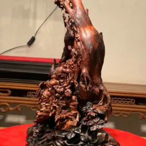 Tượng Phu Thê Gỗ Sưa Già Cao 45cm
