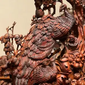 Tượng Phu Thê Gỗ Sưa Già Cao 45cm
