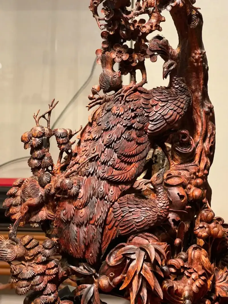 Tượng Phu Thê Gỗ Sưa Già Cao 45cm