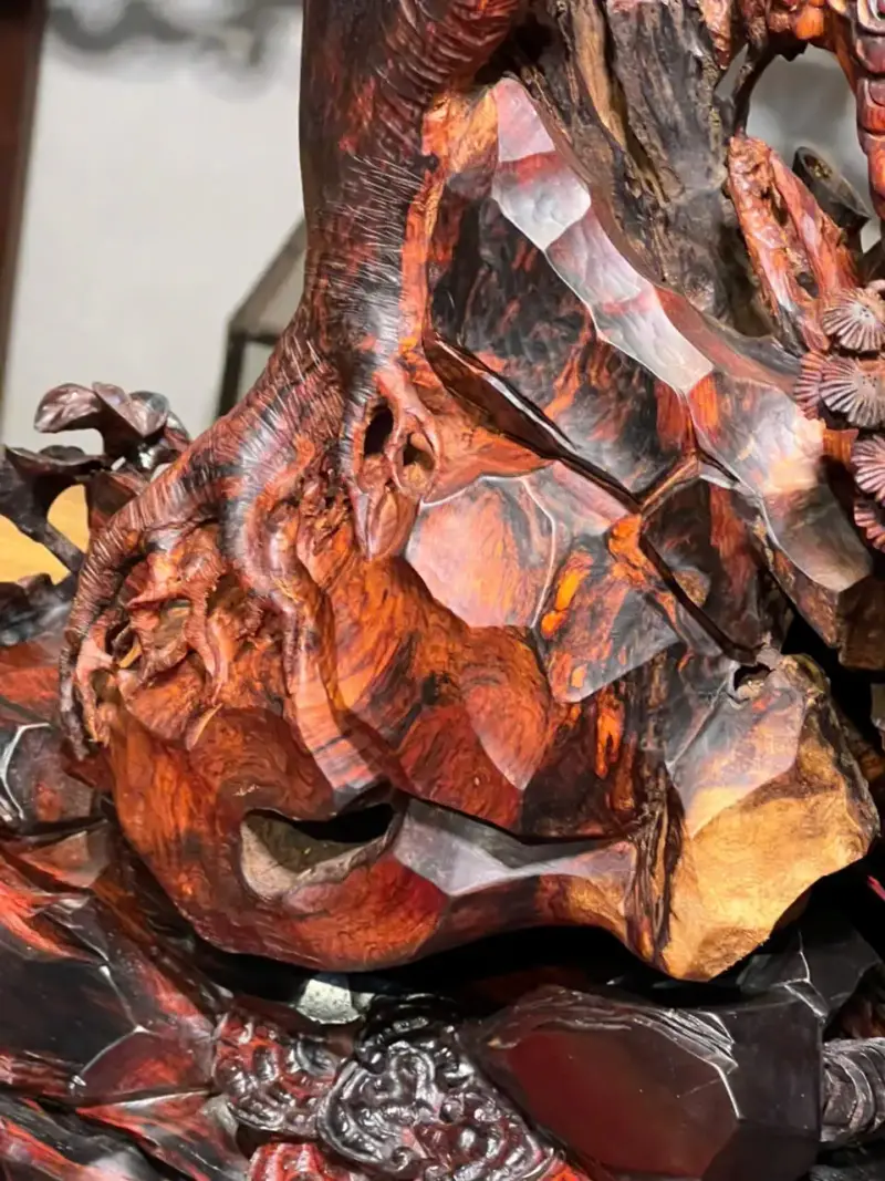 Tượng Phu Thê Gỗ Sưa Già Cao 45cm