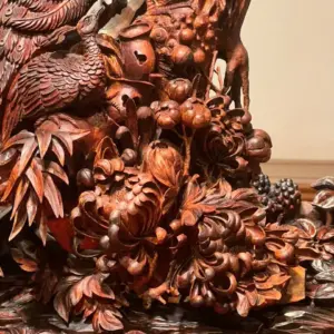 Tượng Phu Thê Gỗ Sưa Già Cao 45cm