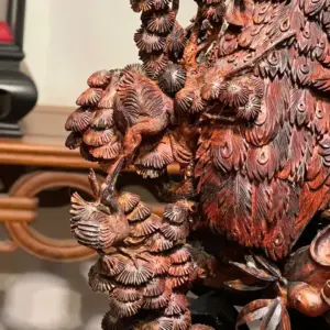 Tượng Phu Thê Gỗ Sưa Già Cao 45cm