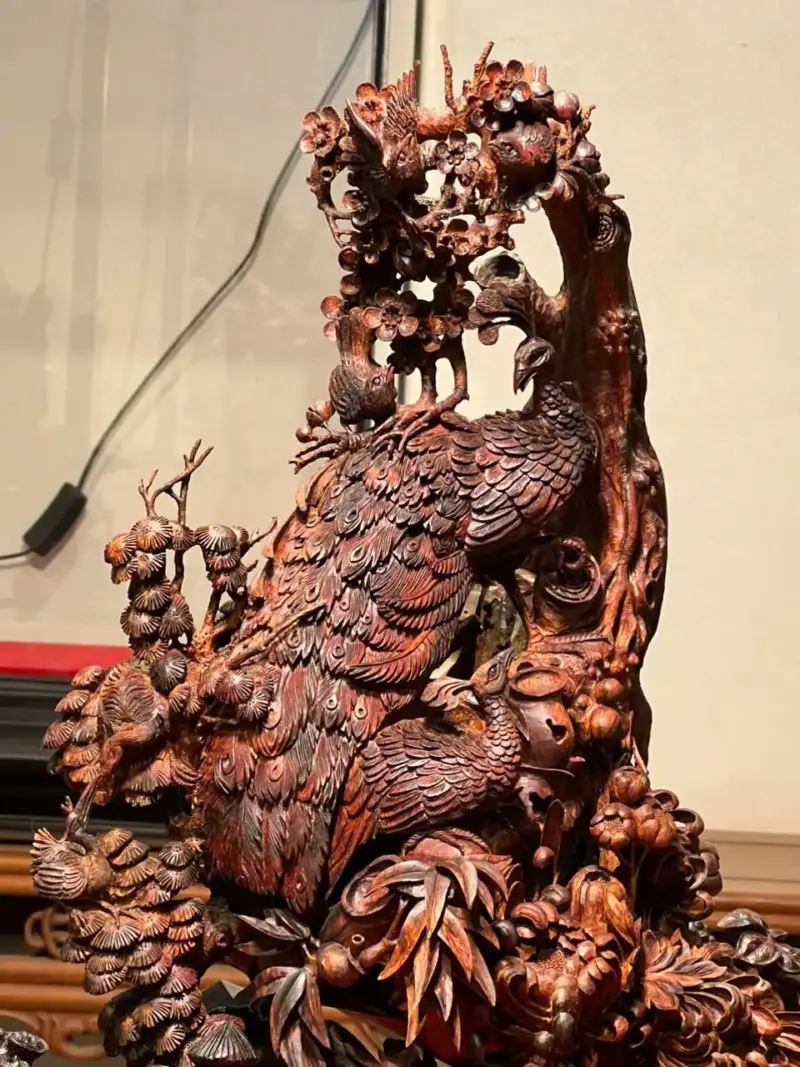 Tượng Phu Thê Gỗ Sưa Già Cao 45cm