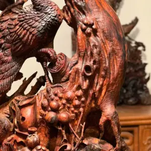 Tượng Phu Thê Gỗ Sưa Già Cao 45cm