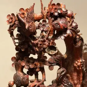 Tượng Phu Thê Gỗ Sưa Già Cao 45cm