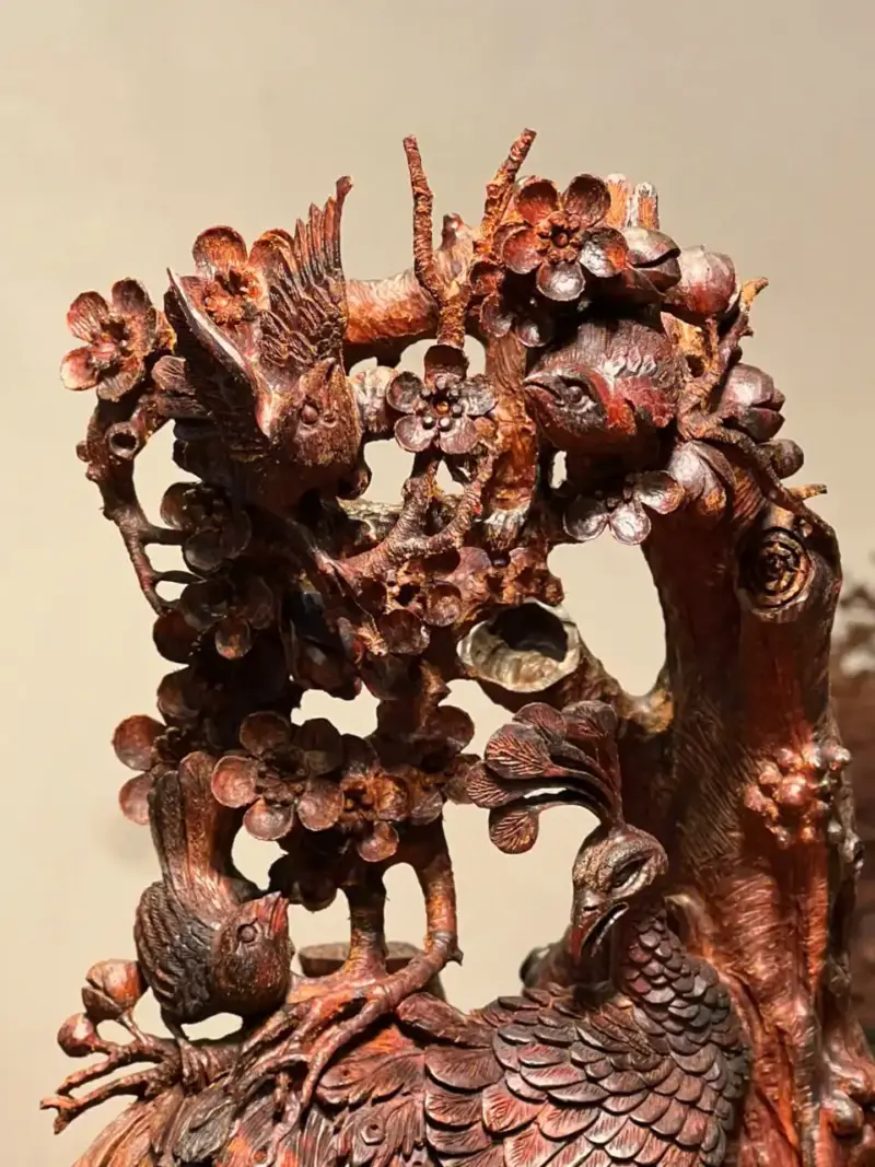 Tượng Phu Thê Gỗ Sưa Già Cao 45cm