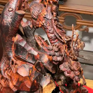 Tượng Phu Thê Gỗ Sưa Già Cao 45cm