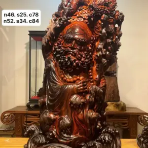 Tượng Diện Đạt Ma Gỗ Nu Trắc Cao 84cm