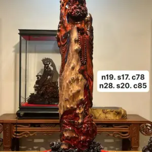 Tượng Đạt Ma Đứng Gỗ Nu Trắc Cao 85cm