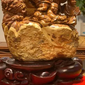 Tượng Di Lặc Gỗ Nu Ngọc Am Cao 73cm