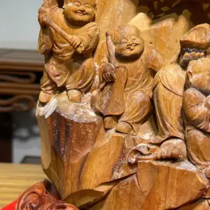 Tượng Di Lặc Gỗ Hoàng Đàn Cao 27cm