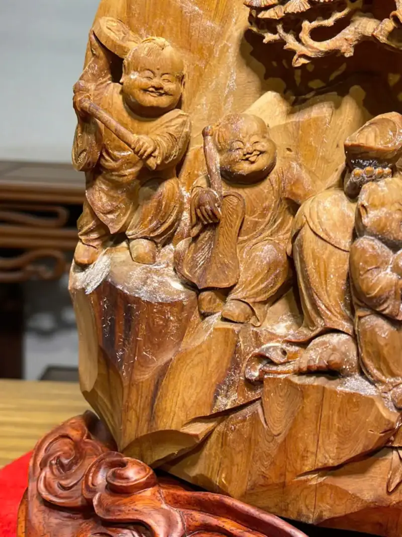 Tượng Di Lặc Gỗ Hoàng Đàn Cao 27cm